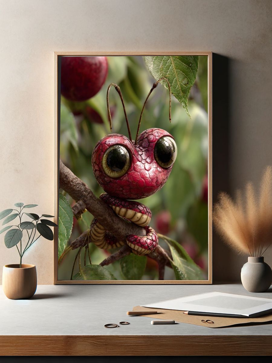 Whimsical Insect Character — Illustration Print. — room view 2