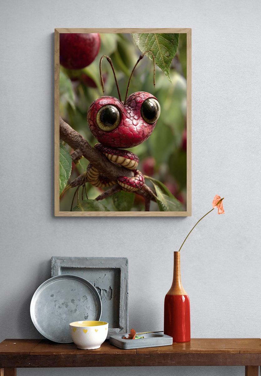 Whimsical Insect Character — Illustration Print. — room view 3