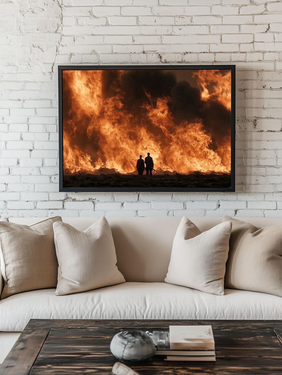 Wildfire Silhouette Photography Poster. room preview
