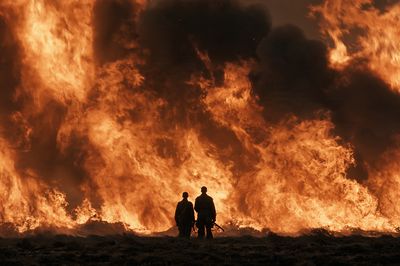 Wildfire Silhouette Photography Poster.