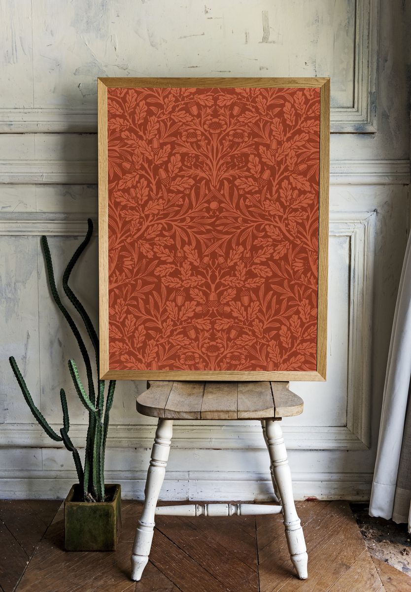 Acorns oak leaves design (1880). room preview