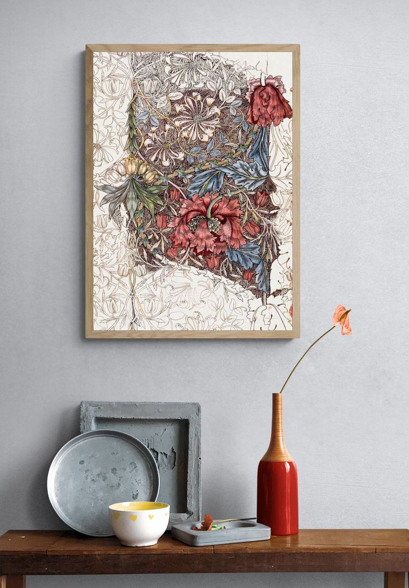 Honeysuckle by William Morris (1874) — Art Print. — room view 3