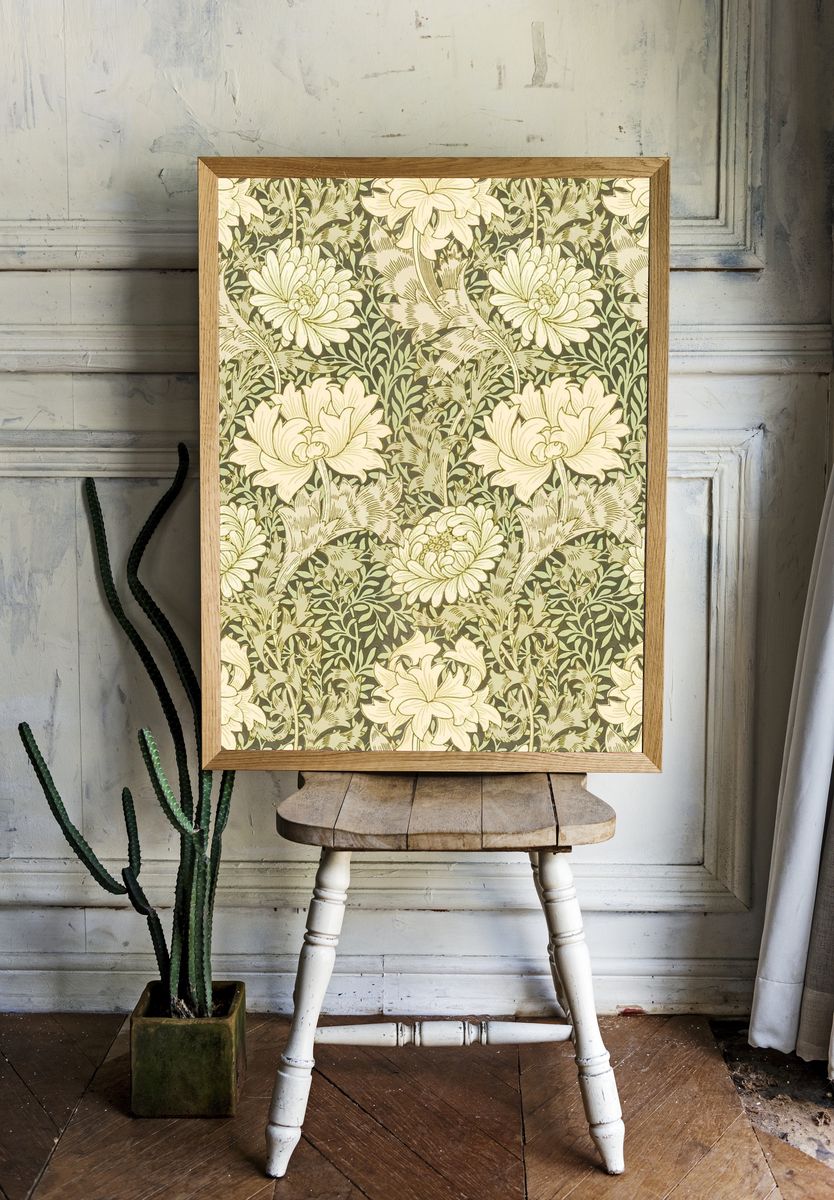 William Morris's vintage chrysanthemum flower. room preview
