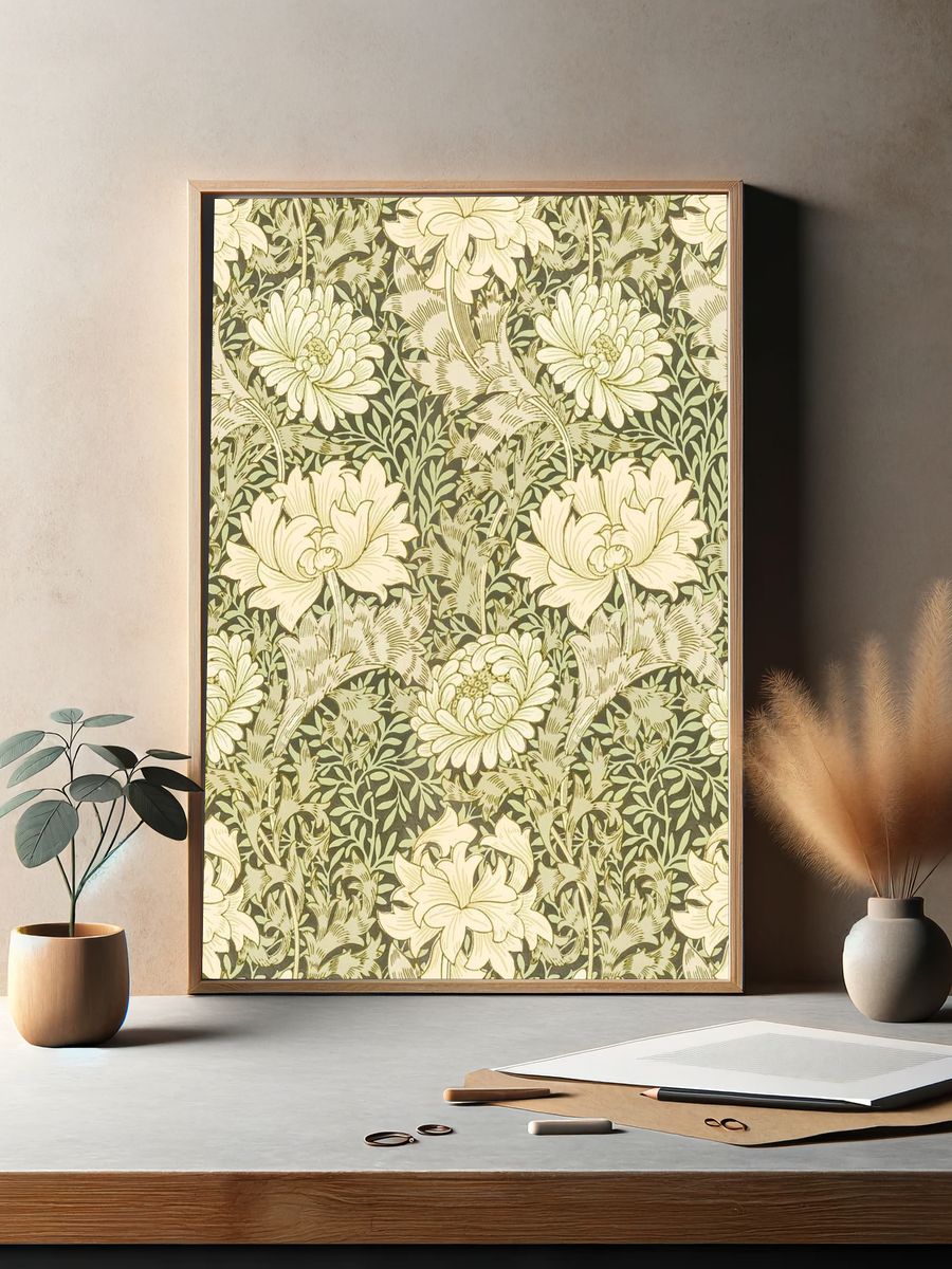 William Morris's vintage chrysanthemum flower. — room view 2