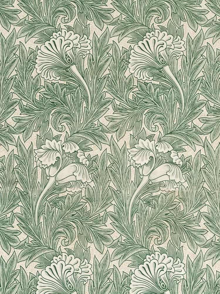 Green Tulip by William Morris — Vintage Print. poster detail