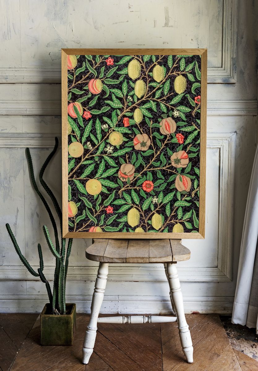 William Morris's vintage pomegranate flowers. room preview