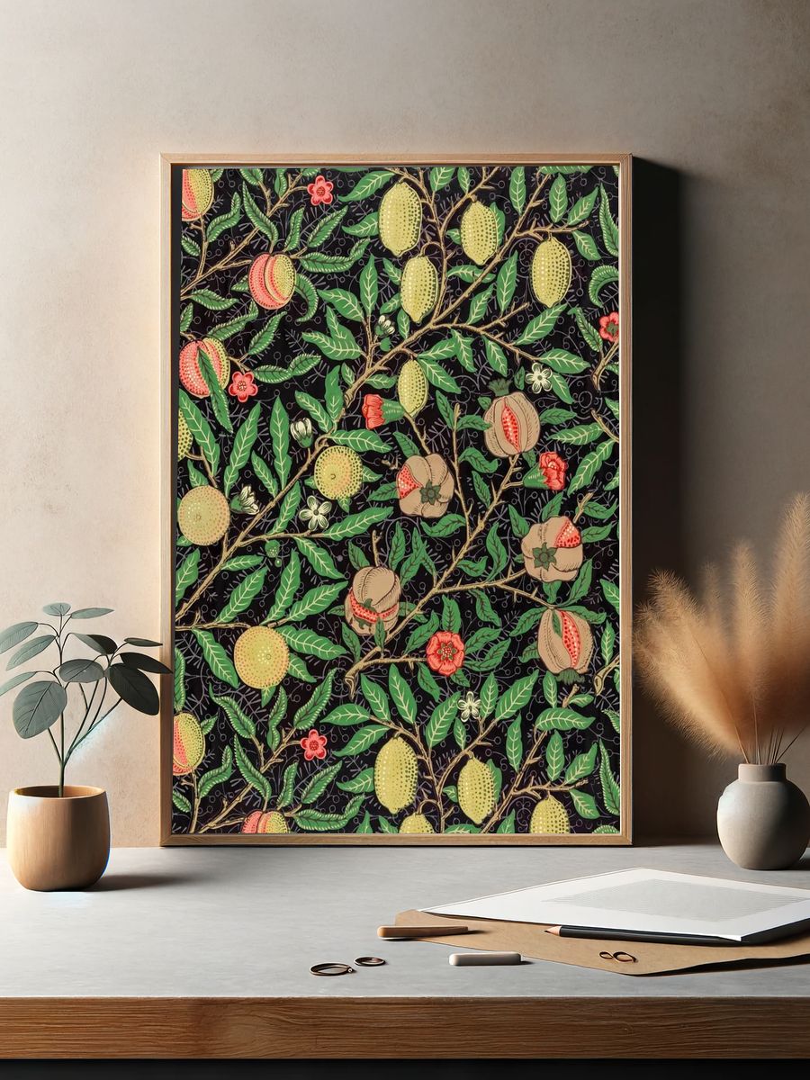 William Morris's vintage pomegranate flowers. — room view 2