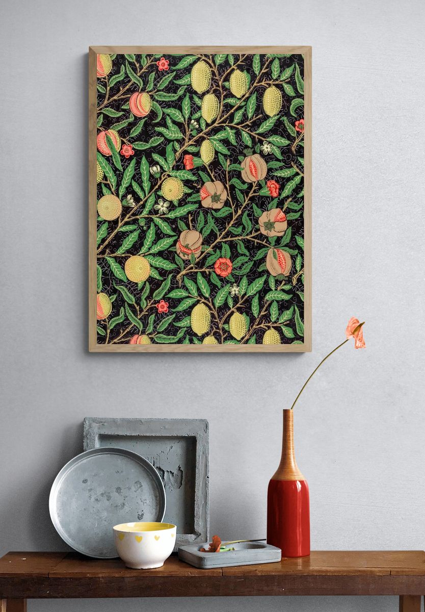 William Morris's vintage pomegranate flowers. — room view 3