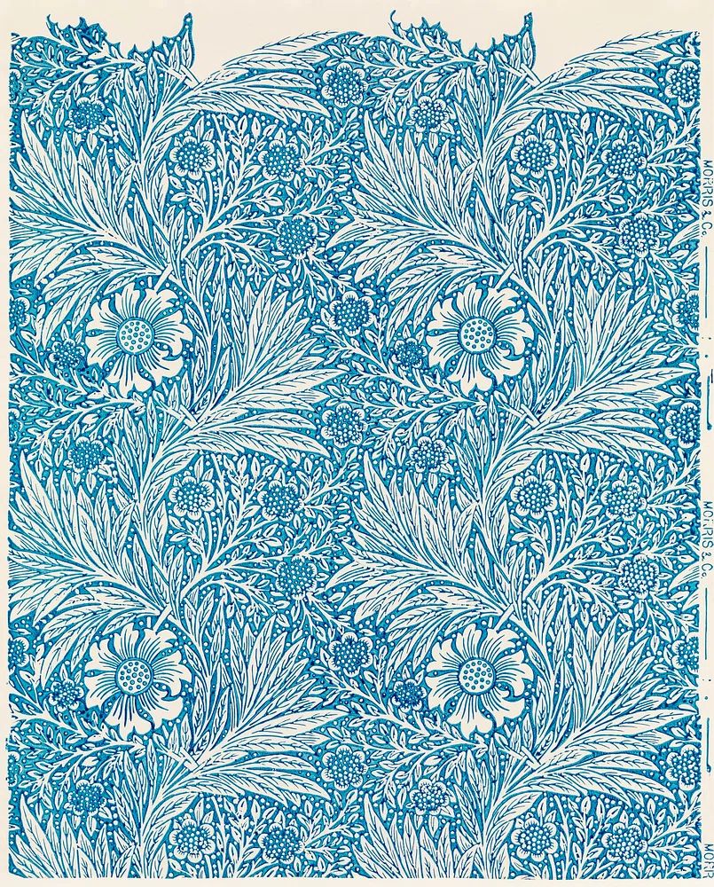 William Morris 's (1834-1896) Blue. poster — botanical art