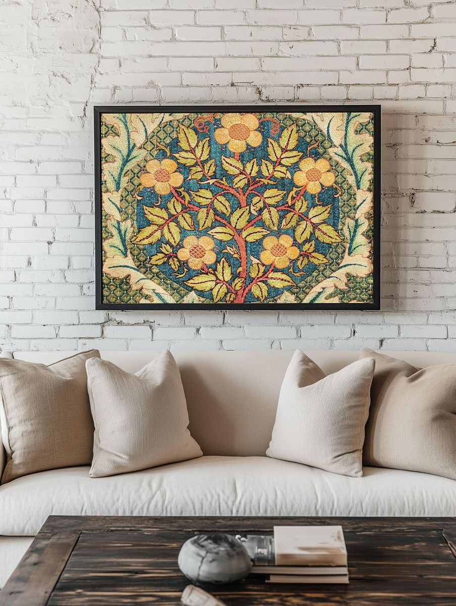 William Morris 's (1834-1896) Rose. — room view 1