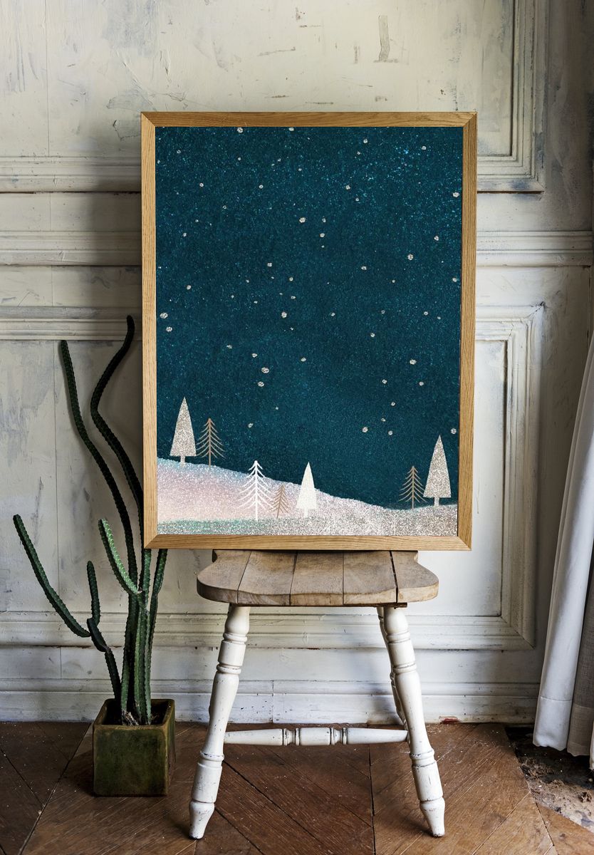 Christmas Eve mobile wallpaper, glitter. — room view 1