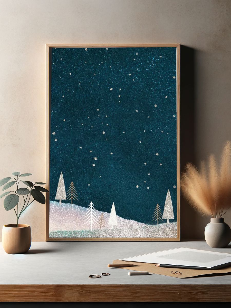 Christmas Eve mobile wallpaper, glitter. — room view 2