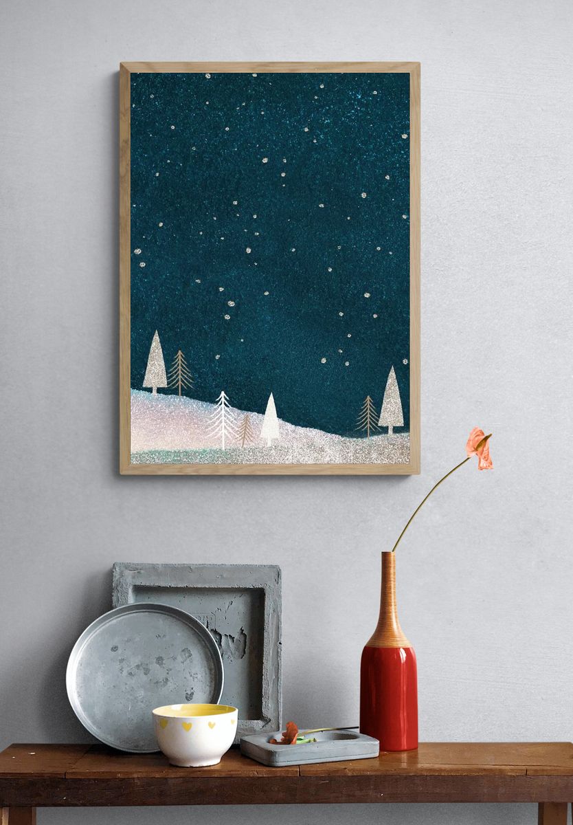 Christmas Eve mobile wallpaper, glitter. — room view 3