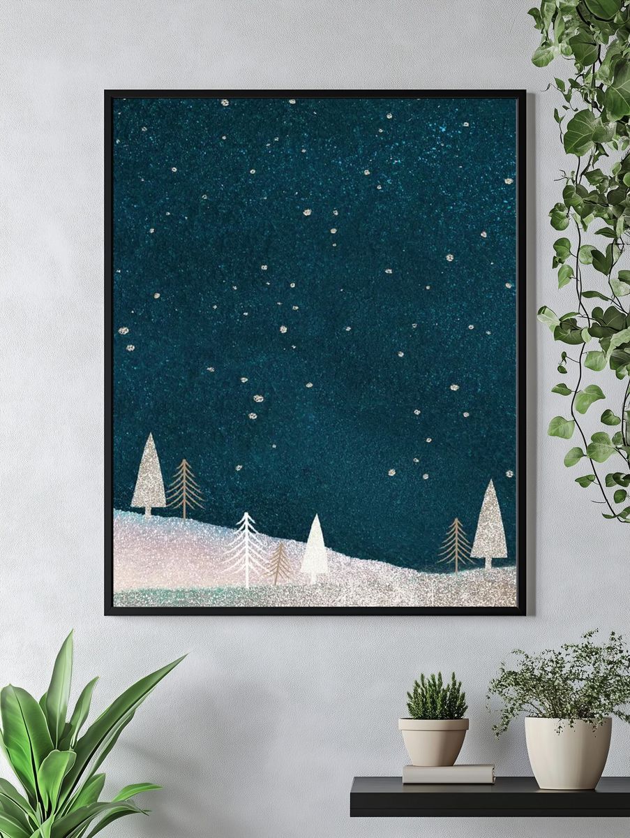 Christmas Eve mobile wallpaper, glitter. — room view 4