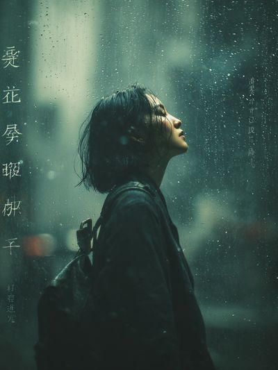 Woman in Rain — Photography Print. poster print