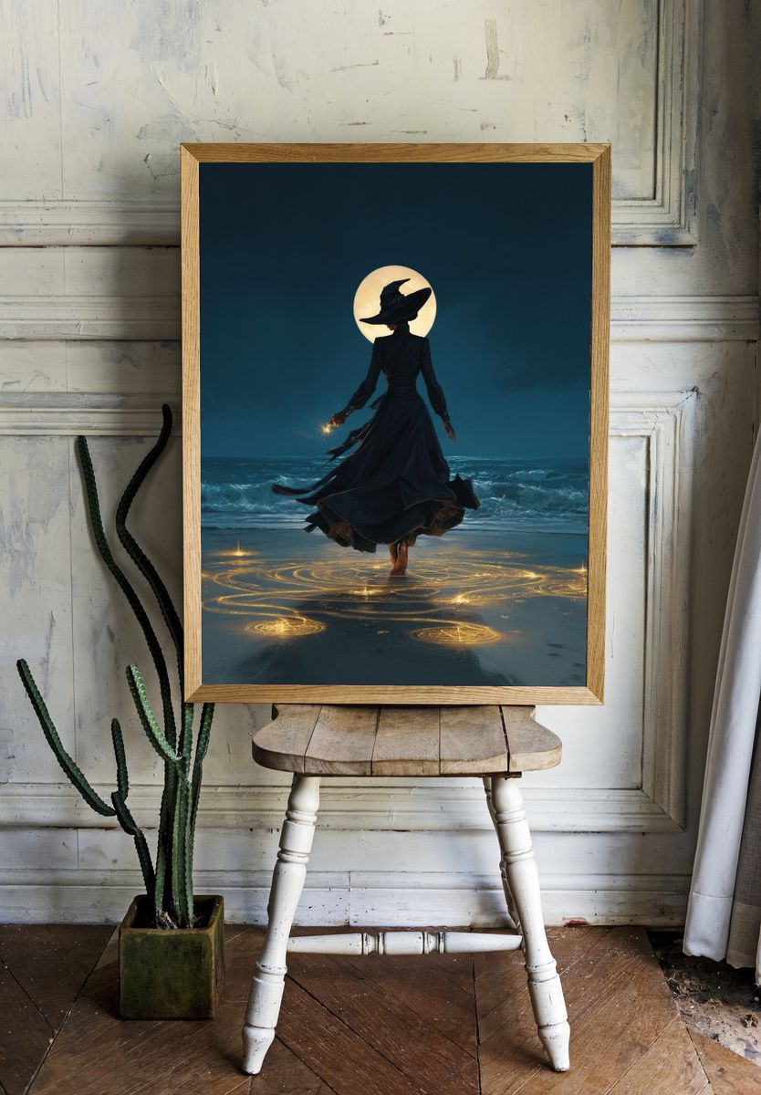 Mystical Witch by the Sea — Illustration Print. — room view 1