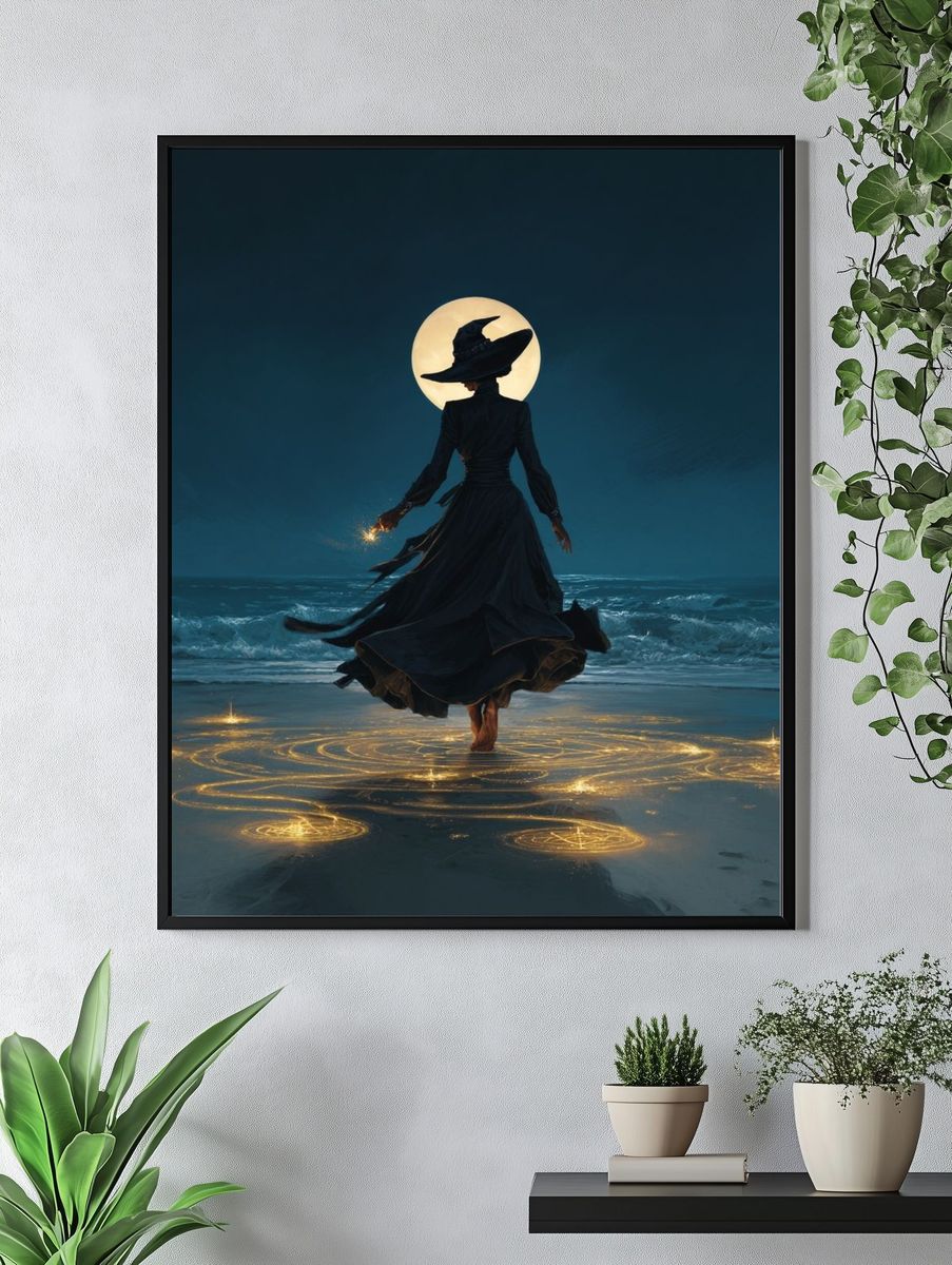 Mystical Witch by the Sea — Illustration Print. — room view 4