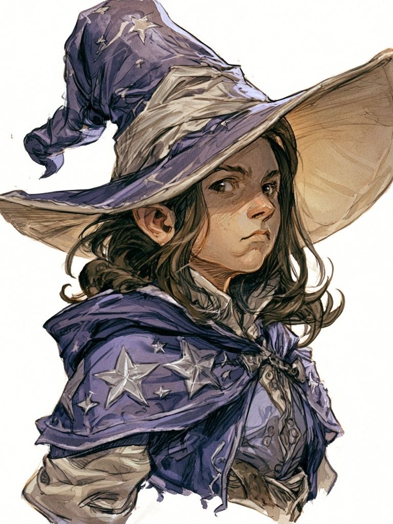 Witch Portrait Illustration Print. poster — illustration art