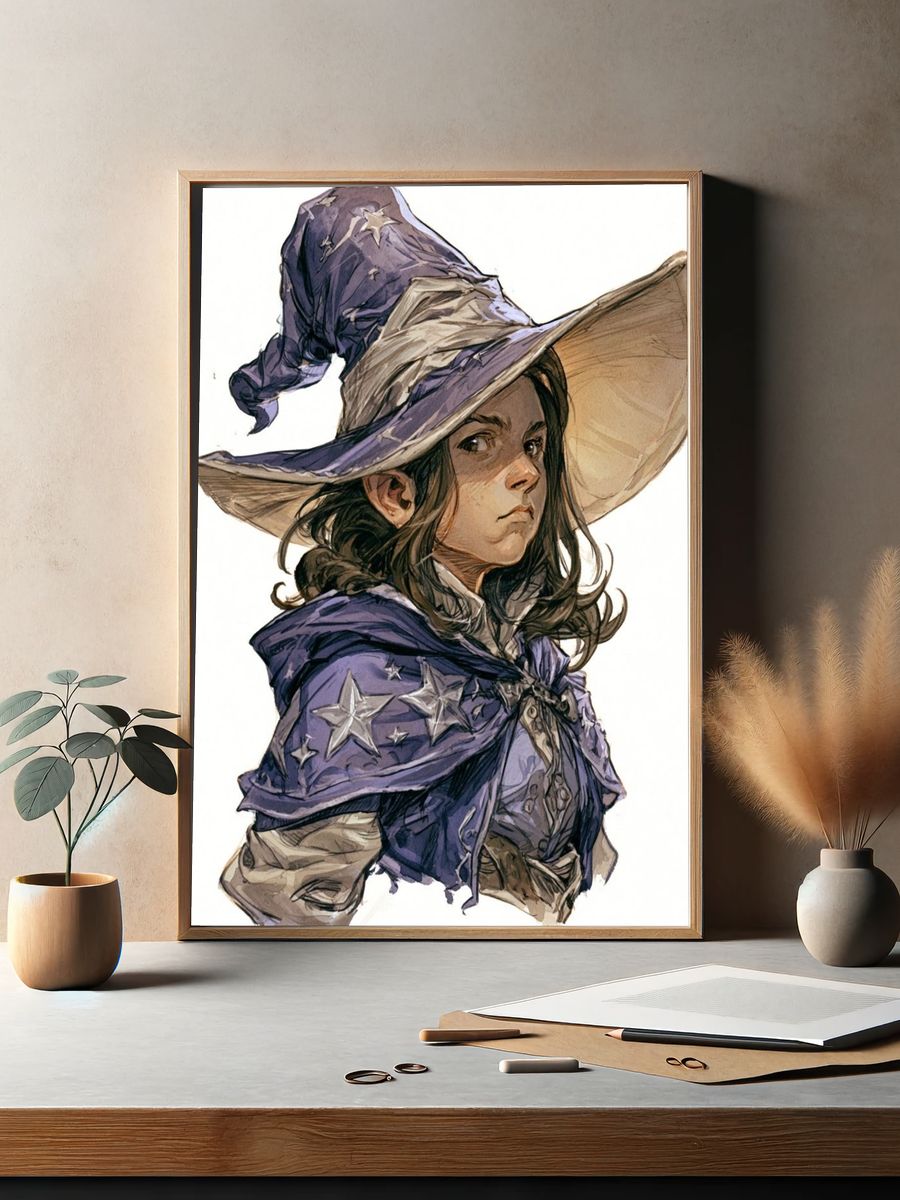 Witch Portrait Illustration Print. — room view 2
