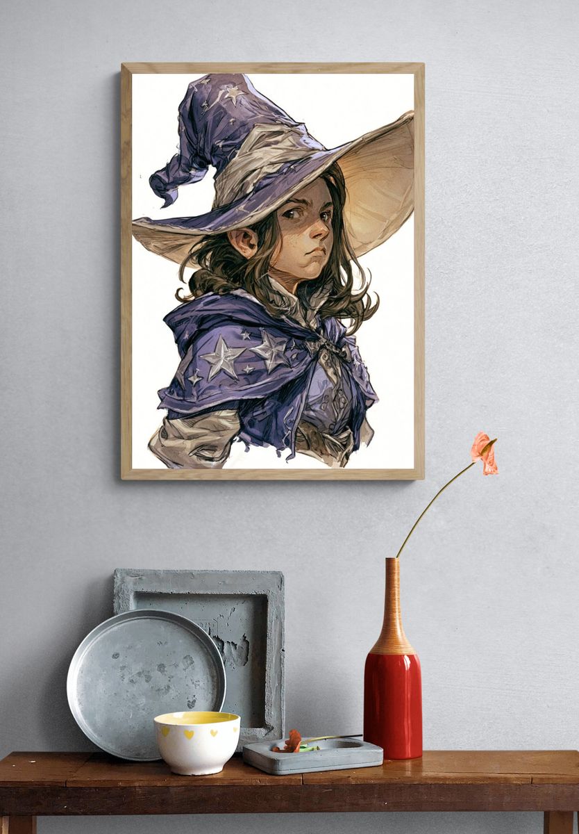 Witch Portrait Illustration Print. — room view 3