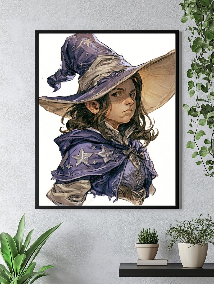 Witch Portrait Illustration Print. — room view 4