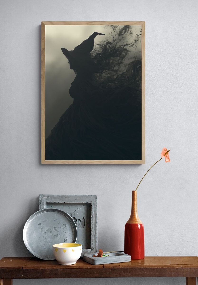 Witch Silhouette Smoke Poster. — room view 3