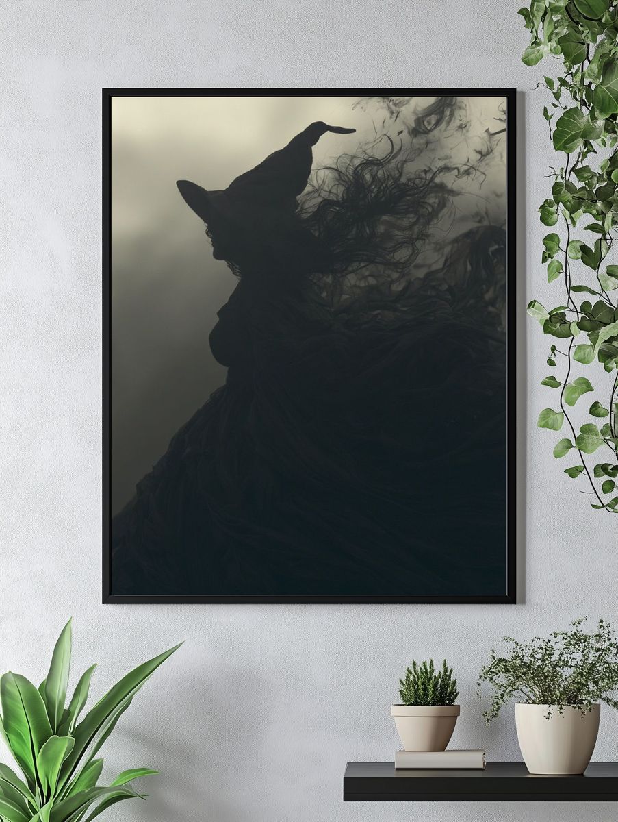Witch Silhouette Smoke Poster. — room view 4