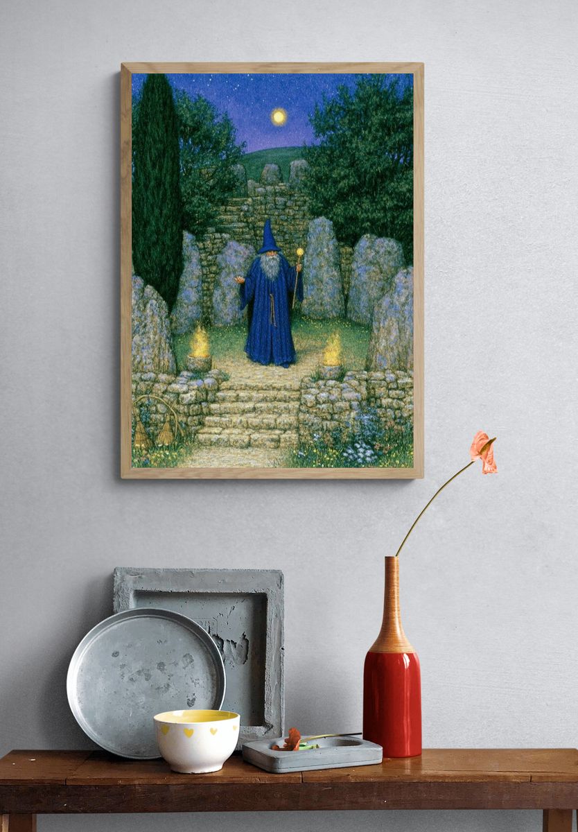 Moonlit Wizard Garden Print. — room view 3