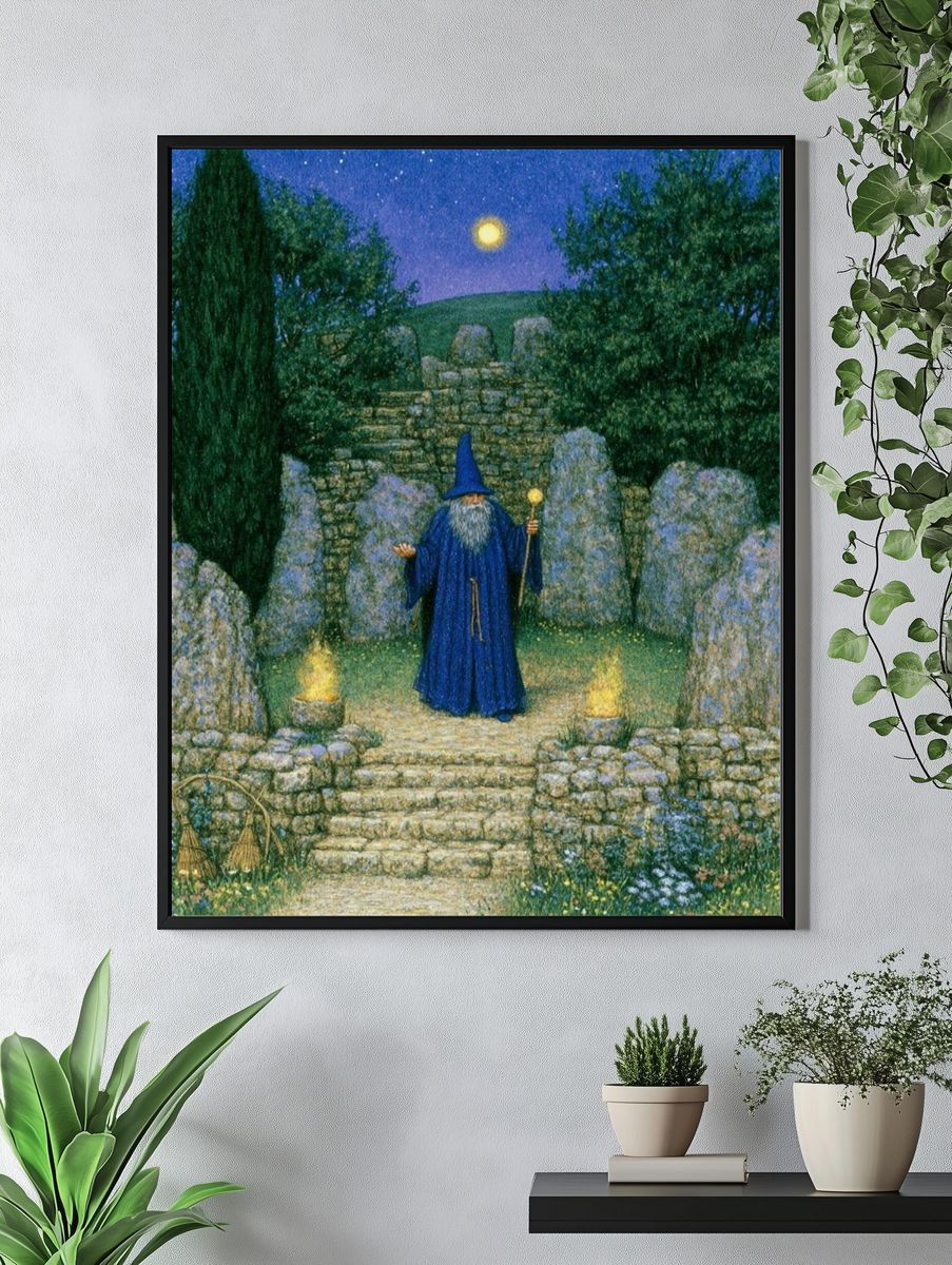 Moonlit Wizard Garden Print. — room view 4