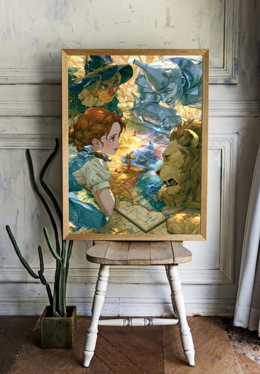Wizard of Oz Fantasy Illustration Poster. room preview