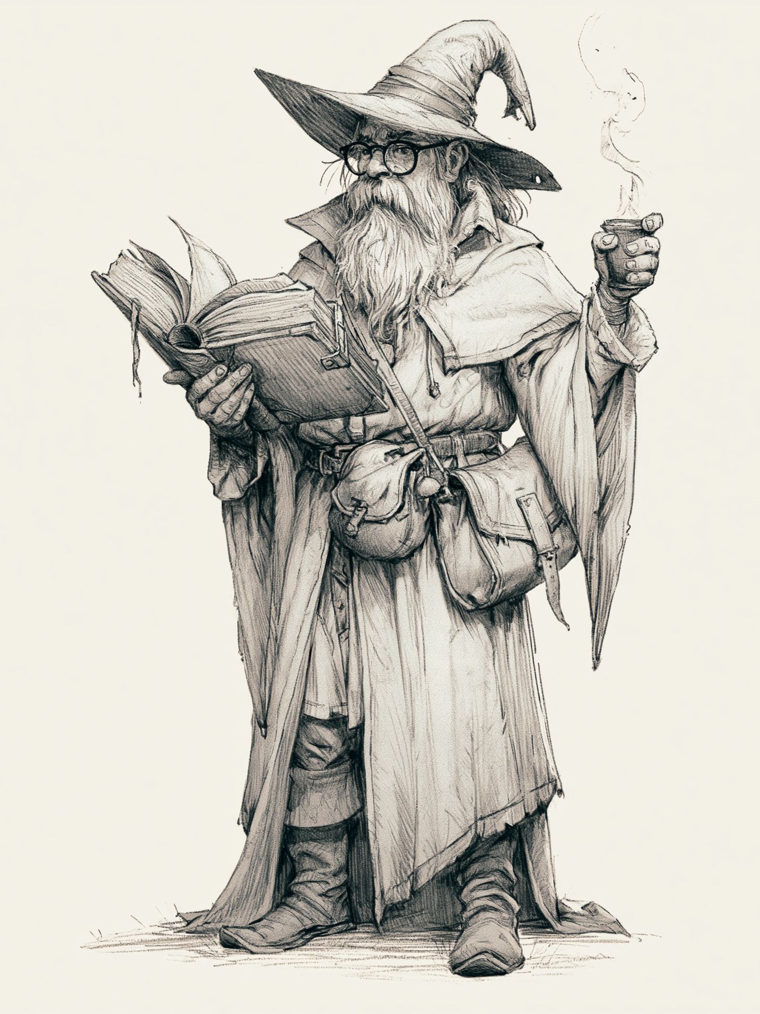 Wizard Reader Illustration Poster. poster detail