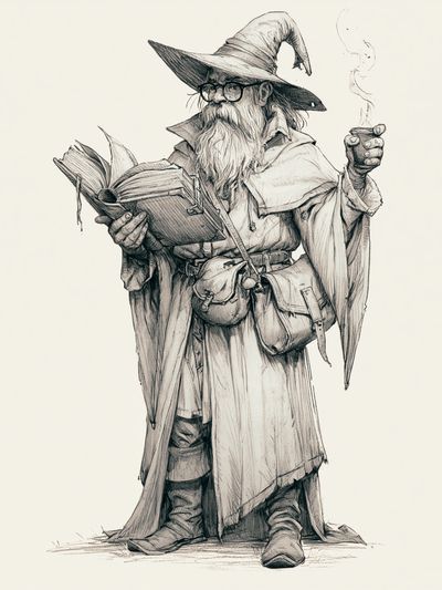 Wizard Reader Illustration Poster.