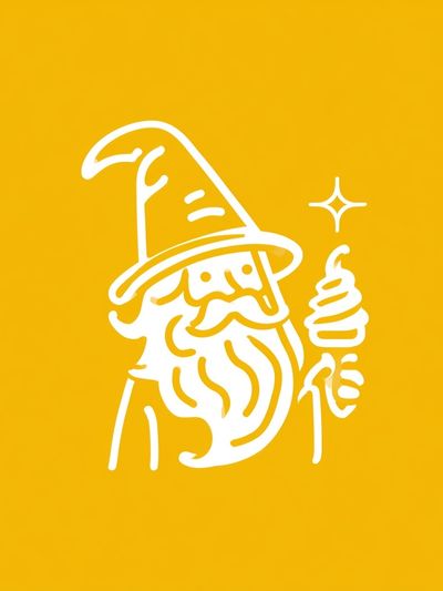 Wizard Line Art Poster.