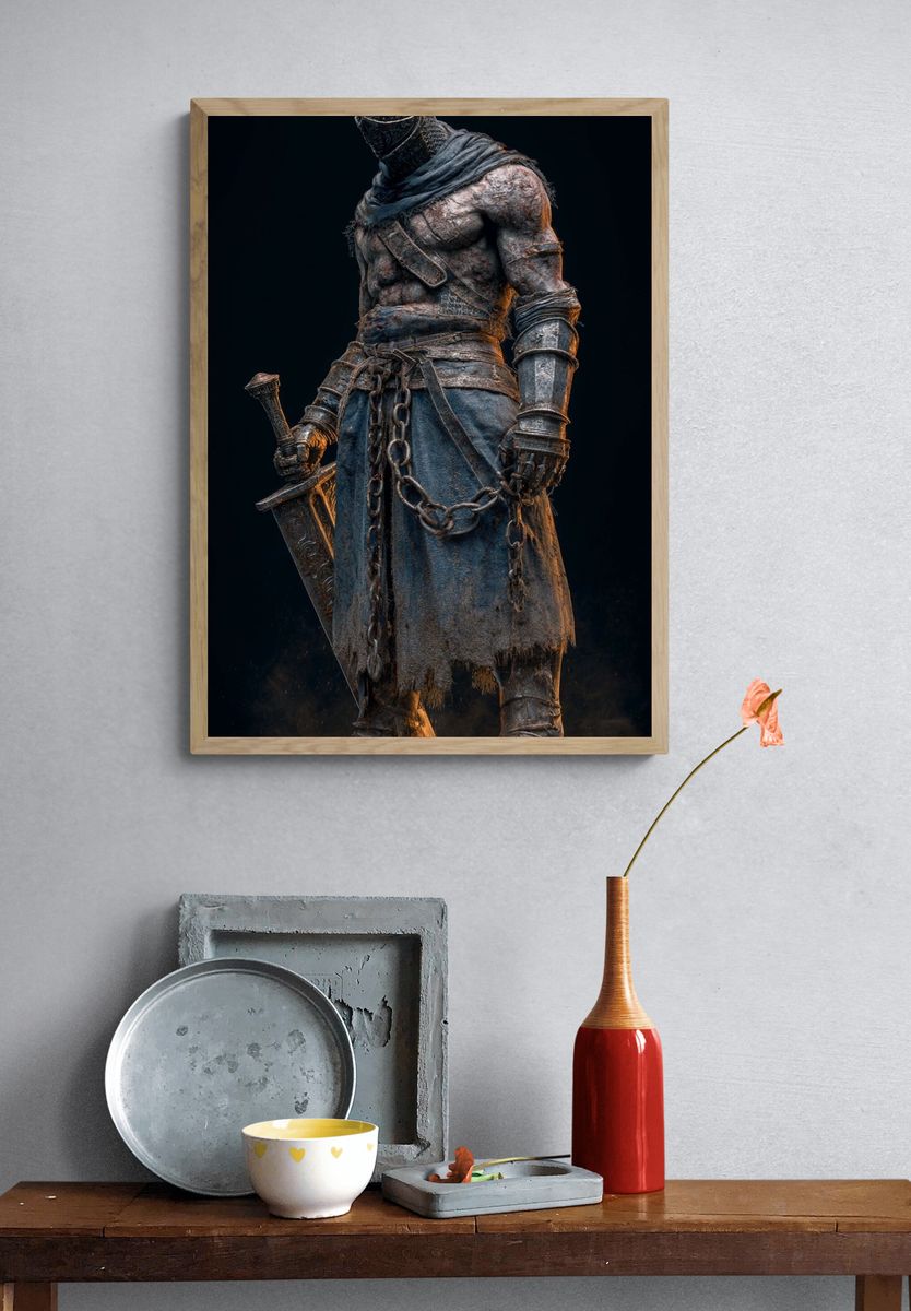 Warrior Knight — Fantasy Art Print. — room view 3