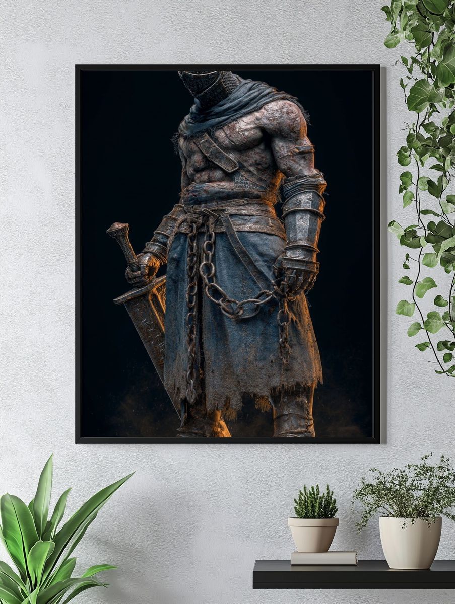 Warrior Knight — Fantasy Art Print. — room view 4