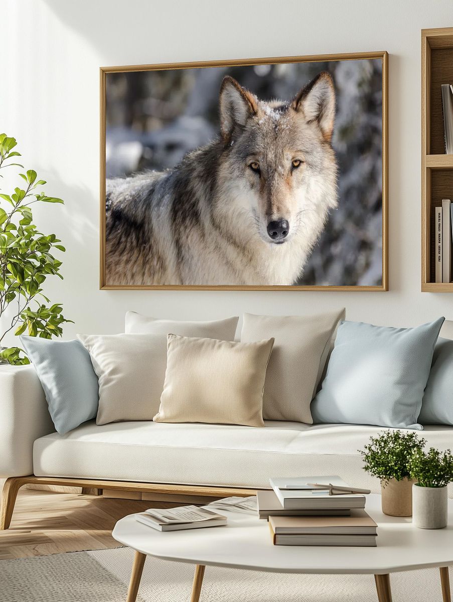 Wolf portrait taken vehicle pullout. — room view 2