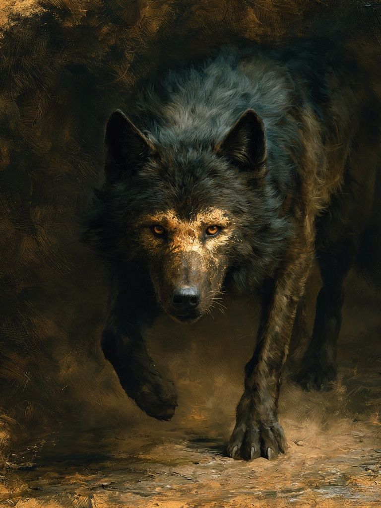 Wolf in Shadow Fine-Art Poster. poster detail