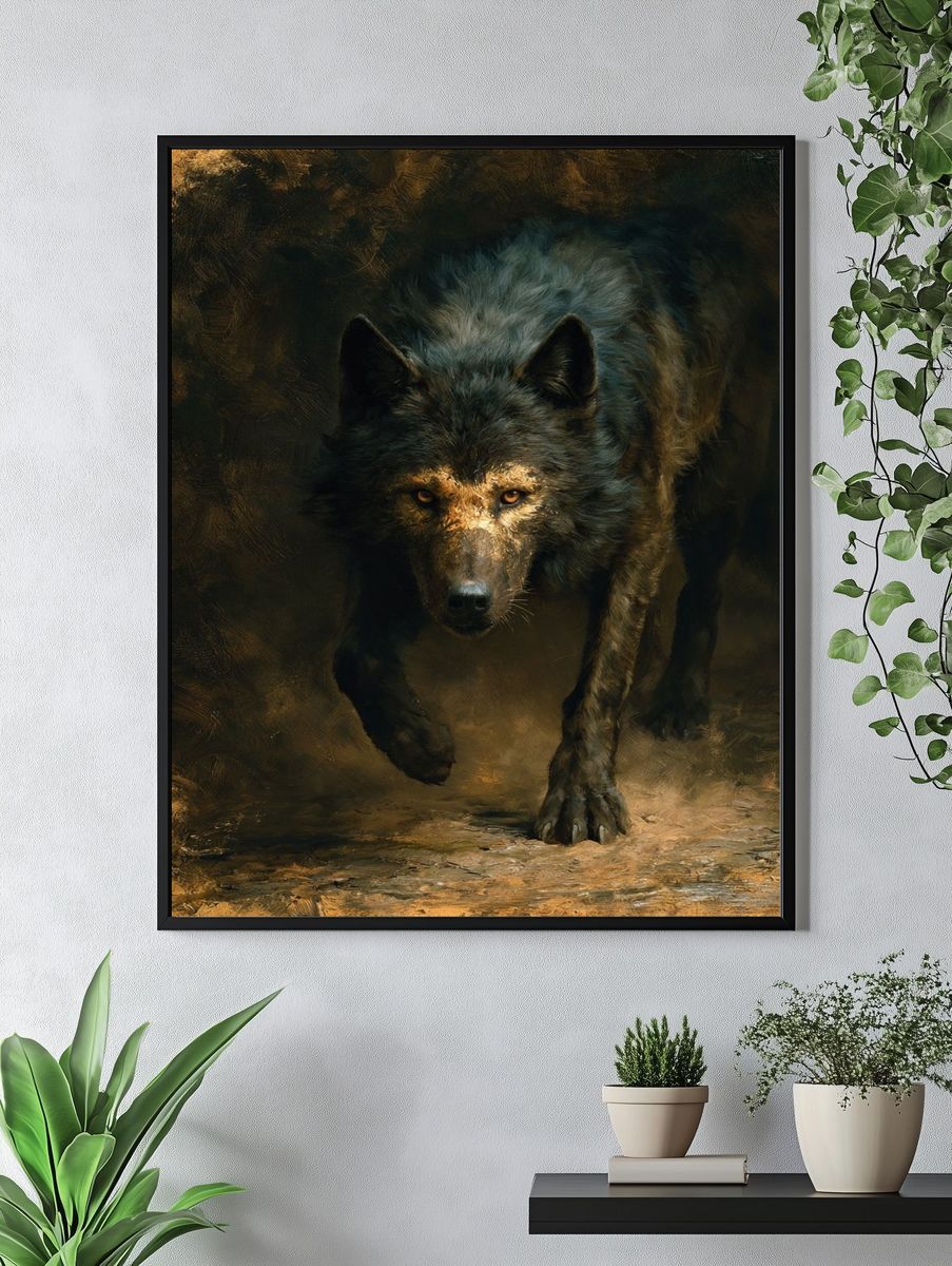 Wolf in Shadow Fine-Art Poster. — room view 4