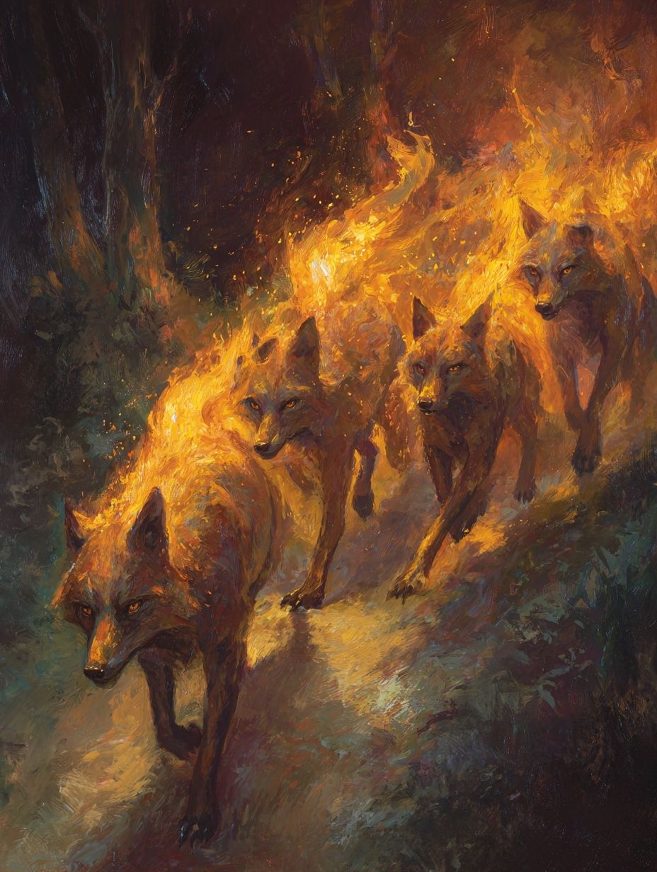 Running Wolves — Fine-Art Print. poster — animals art