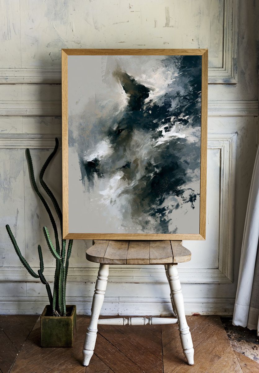 Wolf Spirit Abstract Poster. room preview