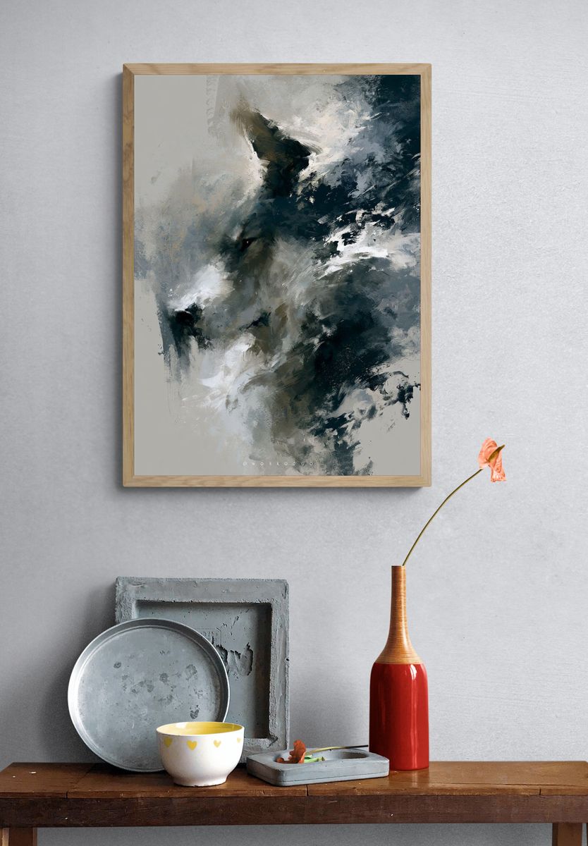 Wolf Spirit Abstract Poster. — room view 3