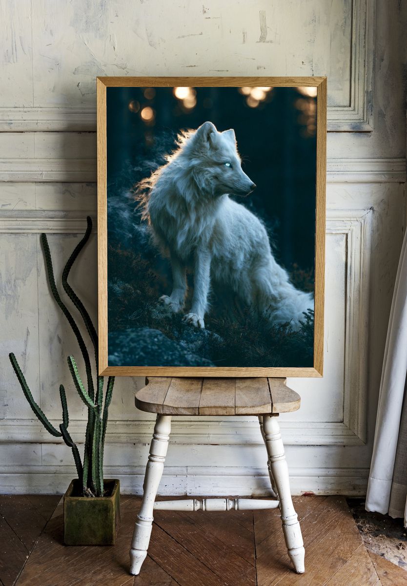 White Wolf Photography Poster. — room view 1