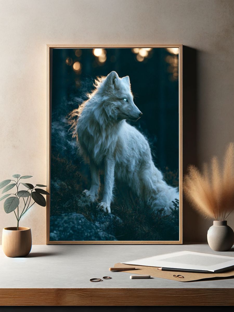 White Wolf Photography Poster. — room view 2