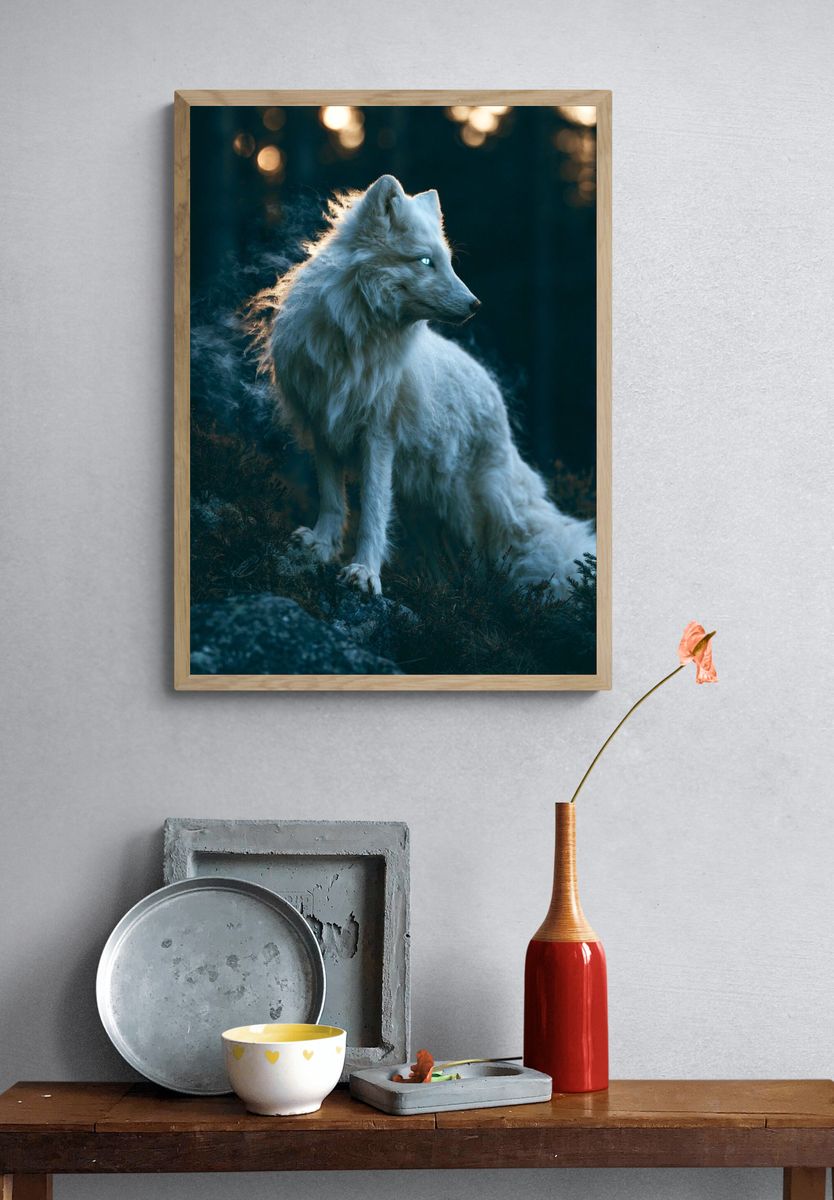 White Wolf Photography Poster. — room view 3