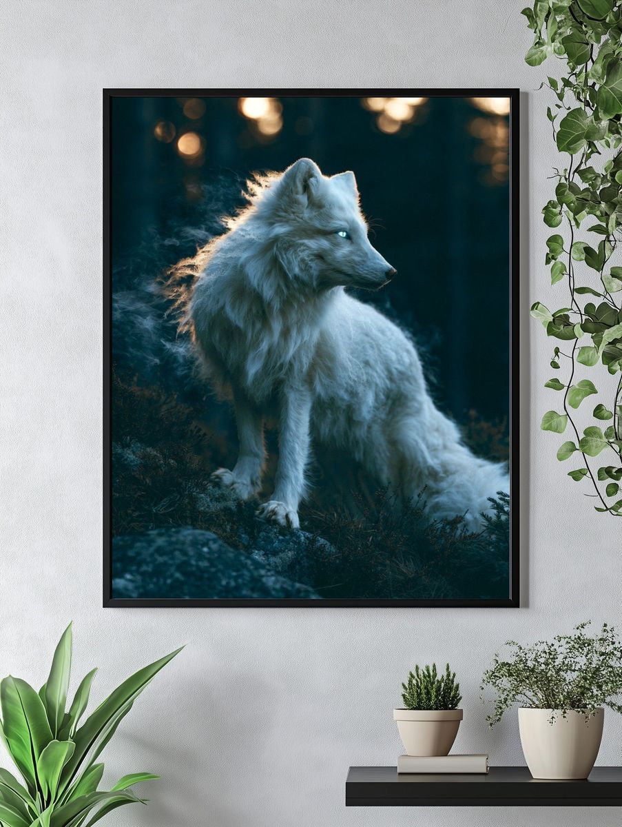 White Wolf Photography Poster. — room view 4