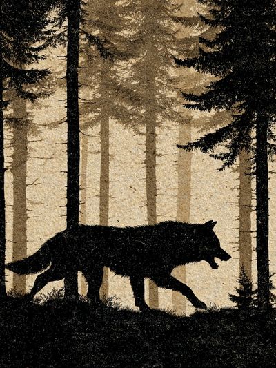 Wolf in the Forest — Nature Print