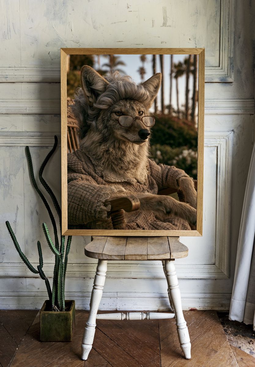 Wolf Portrait Photography Poster. room preview