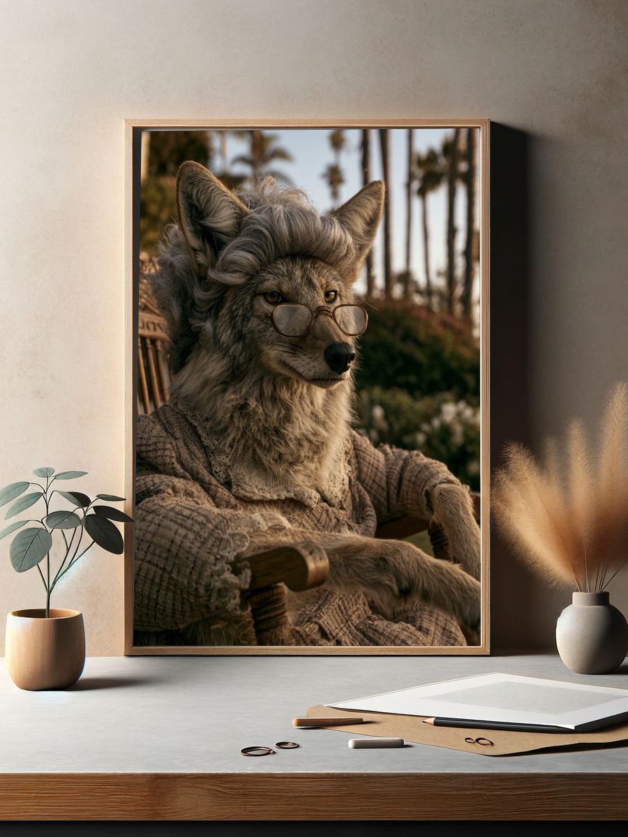 Wolf Portrait Photography Poster. — room view 2