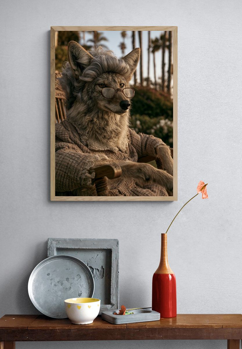 Wolf Portrait Photography Poster. — room view 3