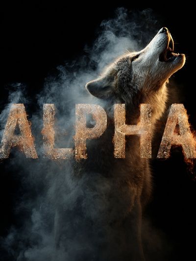 Howling Alpha Wolf Typography Poster. poster print